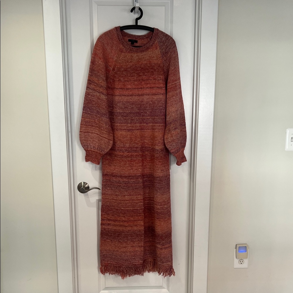 J. Crew Marled Knit Sweater Dress in Red and Pink